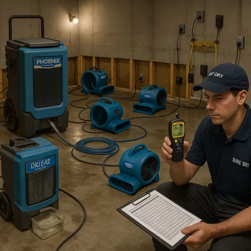 Structural Drying and Dehumidification process in Garfield County, OK
